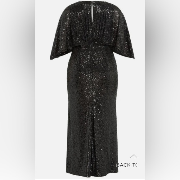 NWOT CITY CHIC LUXE Sofia women's Maxi Dress black sequin long gown - Picture 4 of 5